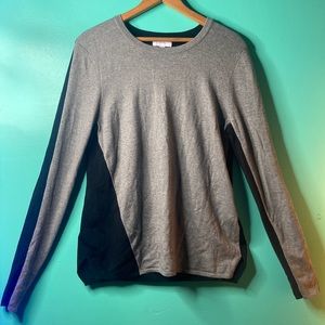 BNWOT Calvin Klein Knit Two Toned Sweater Gray & Black size Large